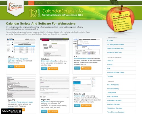 Calendar Scripts and Software For Webmasters