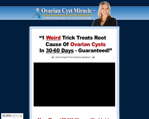 Ovarian Cyst Miracle ™: *$39/Sale! Top Ovarian Cysts Site on CB!