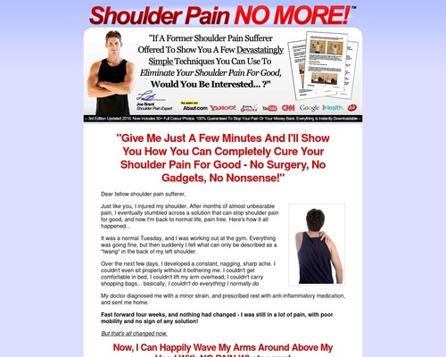 Shoulder Pain No More (TM): Top Shoulder Pain Healing Product on CB