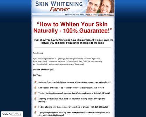 Skin Whitening Forever – Whitening Your Skin Easily, Naturally and Forever
