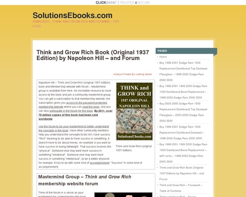 Think and Grow Rich Book (Original 1937 Edition) by Napoleon Hill – Membership website plus | SolutionsEbooks.com