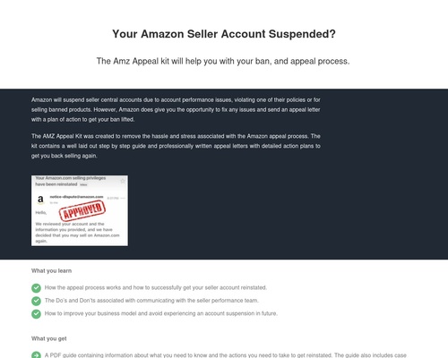 Amazon Appeal Kit – Amazon Appeal Letter and Plan of Action