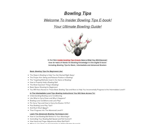 Bowling Tips – Insider Bowling Tips E-book Ultimate Bowling Guide